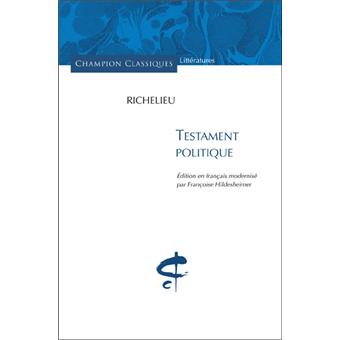 testament politique du cardinal duc de richelieu