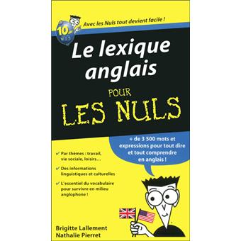 Pour les nuls - Le lexique anglais pour les nuls