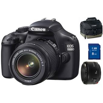 Pack Fnac : Canon EOS 1100D Noir + 2 Obj. Canon : EF S IS 18 55 mm f
