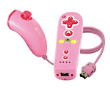 Manette My Mote rose pour Wii Bigben&nbsp;-&nbsp;Wiimote + nunchuk rose design enfant pour Wii. Fonctionne avec 2 piles AA incluses