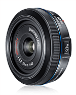 Objectif hybride Samsung NX Pancake 20 mm f/2.8 i Function; dédié