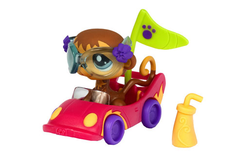 Hasbro Littlest PetShop Petshop et son vhicule Singe et sa voiture de course pour 24