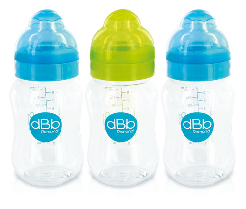 dBb Remond - Biberons sans Bisphnol A - Pack de 3 - Turquoise - 250ml pour 10