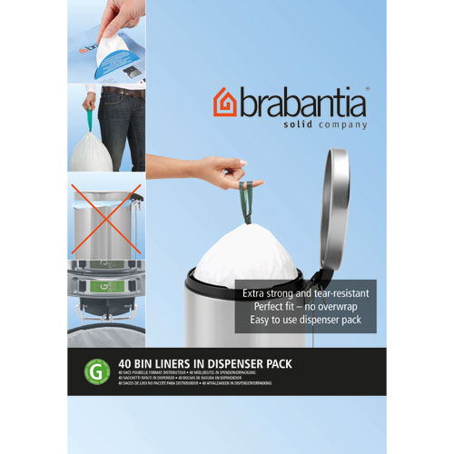 Brabantia - 375668 - Sacs poubelle - 30 litres - Blanc pour 5