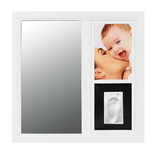 Baby Art Mirror Print Frame - Cadre Photo - Blanc/Blanc-Noir pour 35