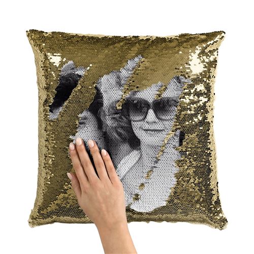 Fabulous Housse de Coussin à Sequin Paillettes Doré John Travolta