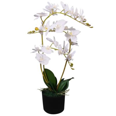 Vidaxl Blanca Planta Artificial Orquídea Con Macetero 65 Cm,