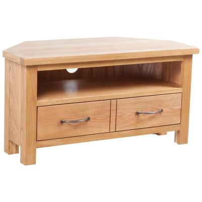 Mesa De Roble Para Tv Con Un Cajón, 88 X 42 46 Cm