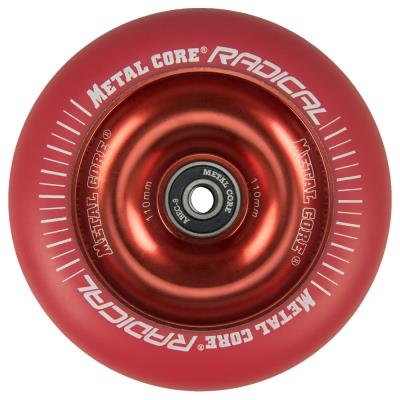 Rueda scooter RADICAL fluorescent de 110mm goma roja y nucleo rojo Metal core
