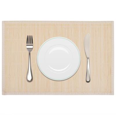 Conjunto De 6 Salvamanteles De Bambú 30 X 45 Cm Natural