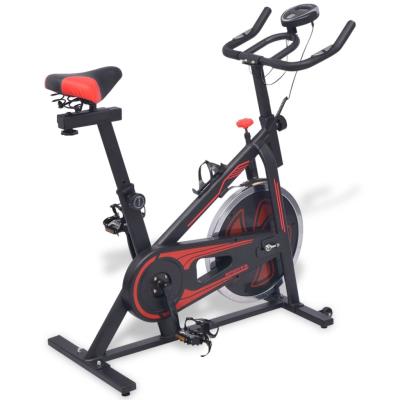 Bicicleta De Spinning Vidaxl Con Sensores De Pulso Negra Y Roja