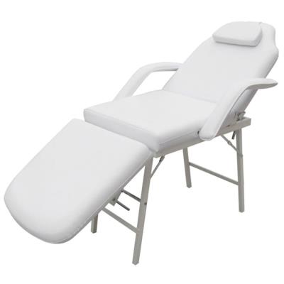 Silla De Masaje Con Respaldo Y Reposapiés Ajustable, Blanca