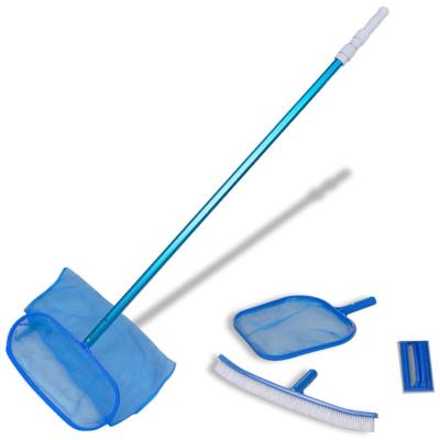 Conjunto De Limpieza Piscina - Cepillo 2 Recojehojas 1 Mango