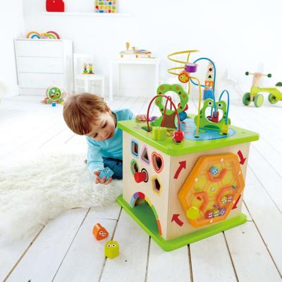 Cubo Madera Infantil Con Laberinto Hape Campo