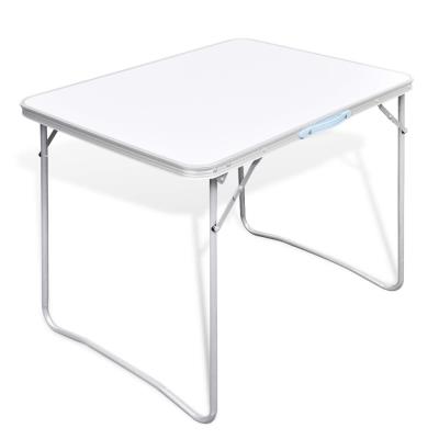 Mesita Plegable De Camping Vidaxl Con Estructura De Metal Blanco