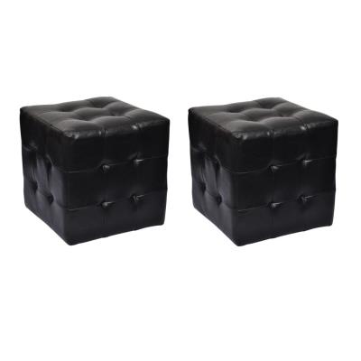 Vidaxl Negro 2 X Taburete De Forma Cubo
