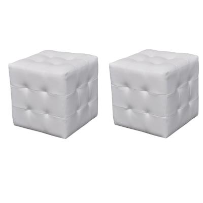 Vidaxl Blanco 2 X Taburete De Forma Cubo
