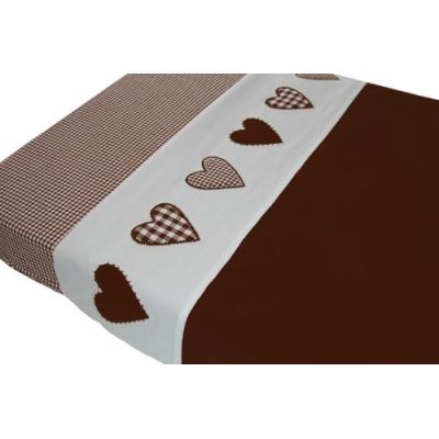 taftan - drap de lit coeur patchwork chocolat (100 x 80 cm) - marron pour 34