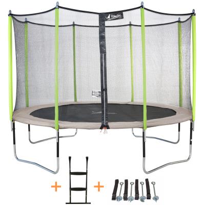 Kangui - Trampoline De Jardin 365 Cm + Filet De Sécurité + Échelle + Kit D´ancrage Jumpi Zen 360 pour 296