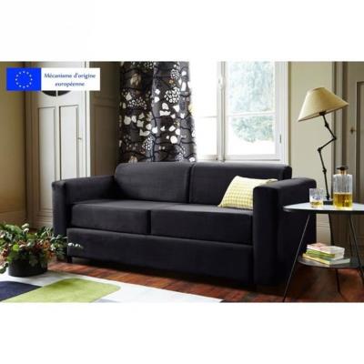 Rodeo canap droit convertible lit - 3 places - tissu - 190x95x82 cm - noir pour 669