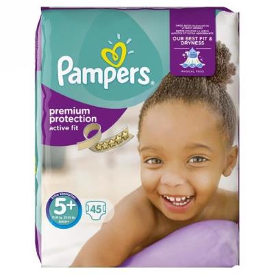 Pampers active fit taille 5+ 13 a 25kg 45 couches pour 32