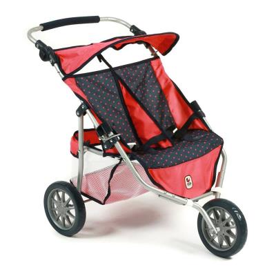 Bayer Chic 2000 697 11 Poussette Jogger 3 roues pour poupes jumelles - Corail pour 45