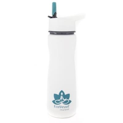 Eco Vessel Bidon Avec Paille Rabattable 500 Ml Blanc - Blanc pour 42