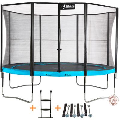 Kangui - Trampoline De Jardin Rond 430 Cm + Filet De Sécurité + Échelle + Kit D´ancrage Punchi Atoll 430 pour 410