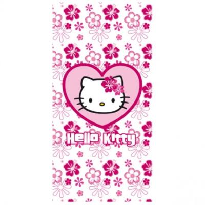 Drap de plage - hello kitty heart and pink flower blc 75 x 150 cm pour 23