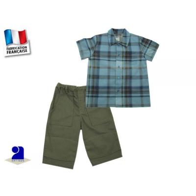 Pantacourt et chemise  carreaux 4 ans Couleur - Bleu, Taille - 4 ans pour 51