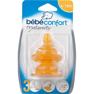 BEBE CONFORT - 2 Tetines T3 Maternity Bouillie Latex pour 3
