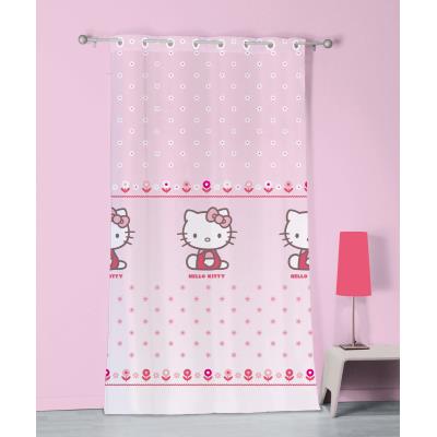 Voilage  oeillets 140X240 cm HELLO KITTY 100% polyester pour 29