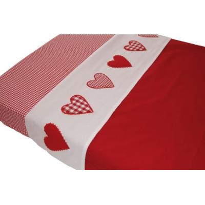 taftan - drap de lit coeur patchwork rouge (100 x 80 cm) - rouge pour 35