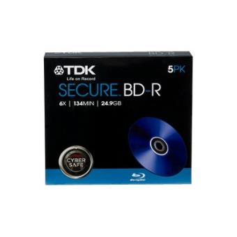 votre TDK Life on Record Secure BD R x 5 24.9 Go