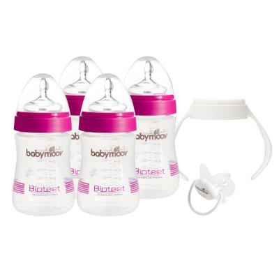 Babymoov - a058017 - pack starter kit - bioteet 4 x 230 ml + poigne + sucette - hibiscus pour 34