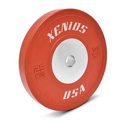 Xenios Usa Caoutchouc Plate Central Competition Bumper Avec Plateau En Acier Inoxydable, Rouge, 25 Kg, Psbpcrbpl25 pour 332