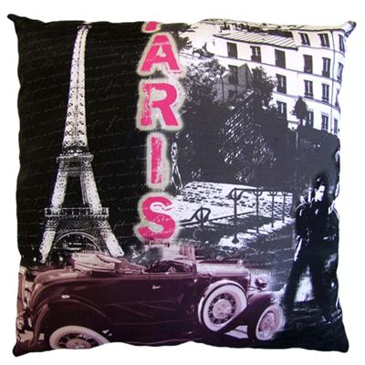 Coussin Paris rose pour 16