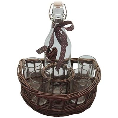 Les Sculpteurs Du Lac Os201 Panier Pour 4 Verres Bouteille Osier Marron 13 X 23 X 32 Cm pour 41