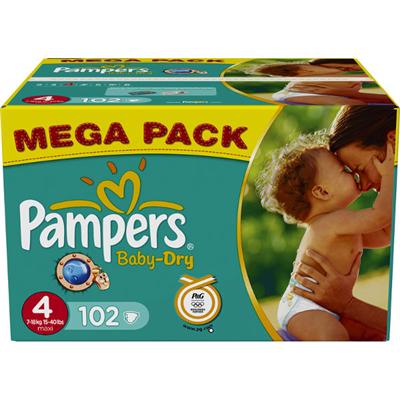 Pampers - Pampers Baby Dry Mega (7-18 kg) x102 pour 79