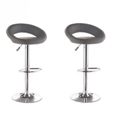 Lot de 2 tabourets de bar diabolo simili gris pour 93