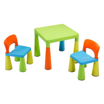 Table pour les enfants avec 2 chaises (multi-couleur), Dim: 74 x 53 x 12 cm -PEGANE- pour 146