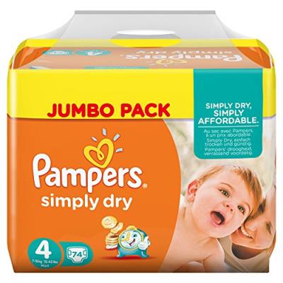 PAMPERS Simply Dry Taille 4 (Maxi) 7 a 18 kg couch pour 20