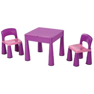 Table et 2 chaises pour enfants Violet, Dim : 45.5 x 51 x 51 cm -PEGANE- pour 157