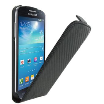 votre Etui Carbone noir à rabat Samsung Galaxy S4 Mini i