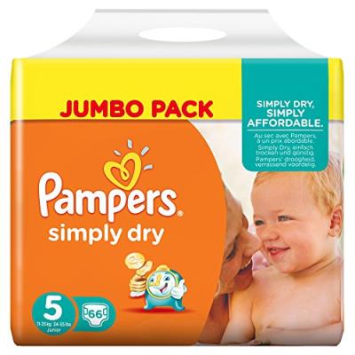 PAMPERS Simply Dry Taille 5 (Junior) 11 a 25 kg co pour 30