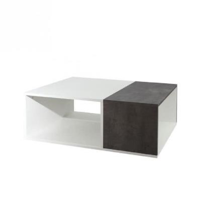 Mega table basse bivolume 89x67 cm - dcor bton et blanc pour 93