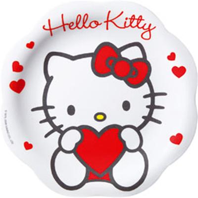 Assiette mlamine Hello Kitty Sweet Heart 23.5cm pour 8