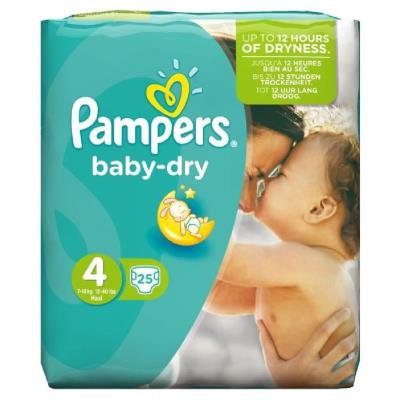 PAMPERS Baby Dry Taille 4 (Maxi) 7 a 18 kg couches pour 27