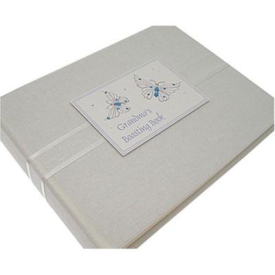 white cotton cards - b30sb - grandmas butterfly boasting book - album photo - bleu pour 33