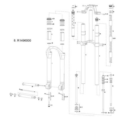 Rock Shox R1496000 Pièce De Montage De Suspension 32 Mm pour 36